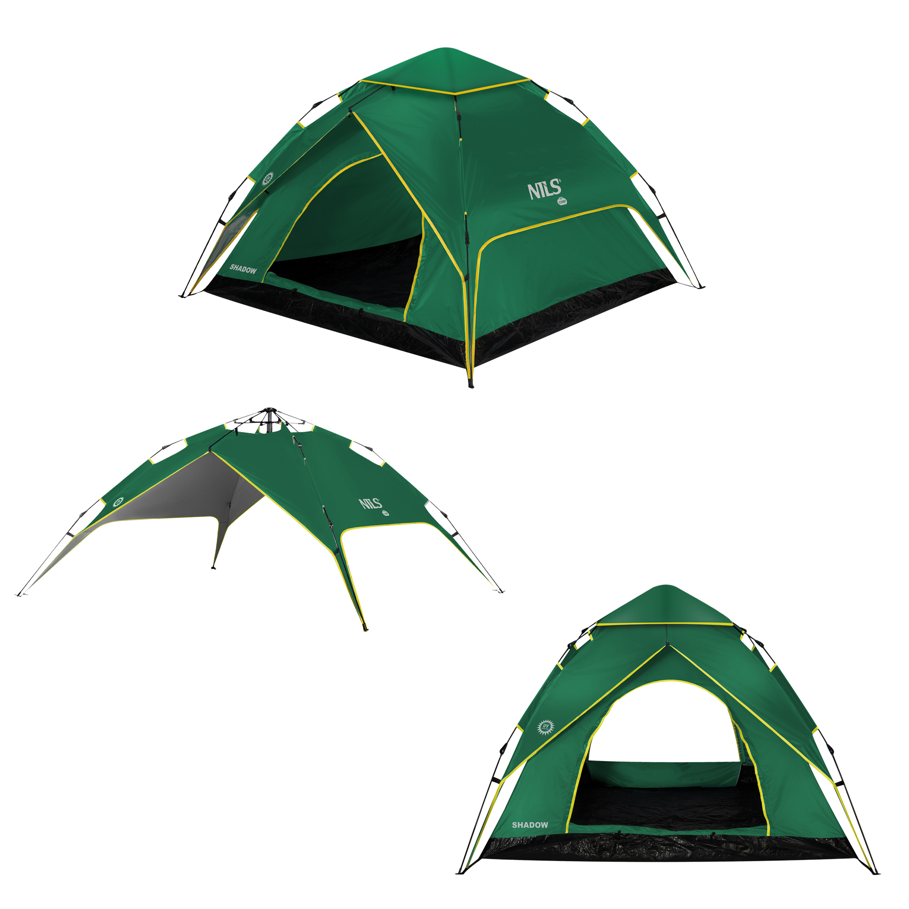 Automatický pop-up stan NILS Camp NC4801 Shadow 2 zelený (obrázek 3)