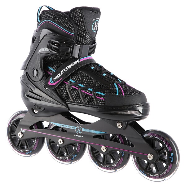 Kolečkové brusle NILS Extreme NA1128 černo-fialové XL(43-45)