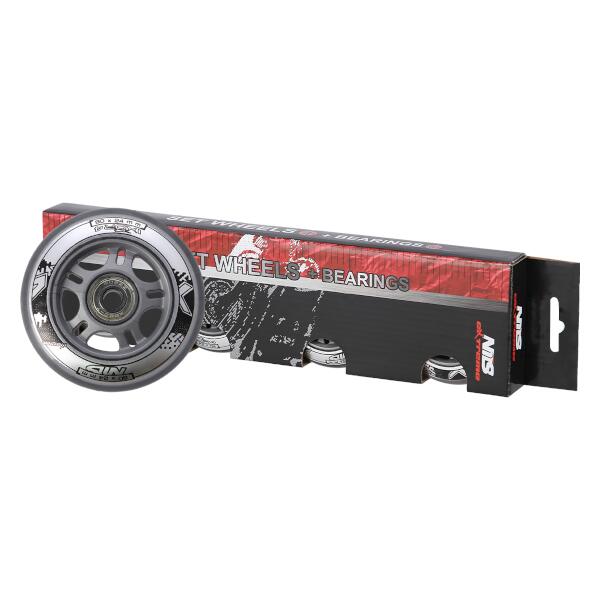 Sestava čirých PU koleček 80x24 + ložiska ABEC7 NILS EXTREME