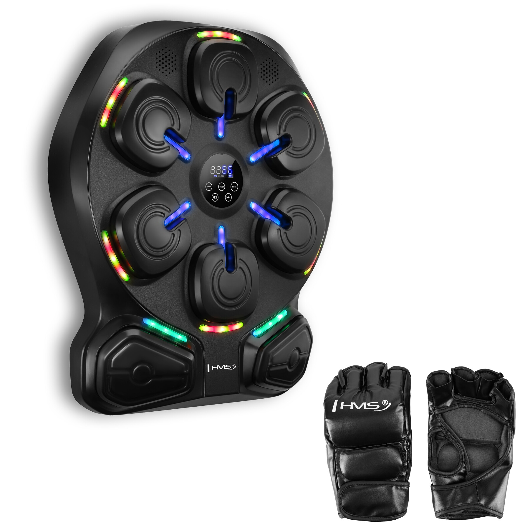Elektronický boxerský terč HMS TB13 s LED, Bluetooth a rukavicemi