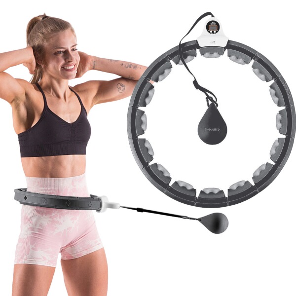 Sada masážní hula hoop HMS HHW06 se závažím a počítadlem a zeštíhlujícího pásu BR163 černá (obrázek 8)