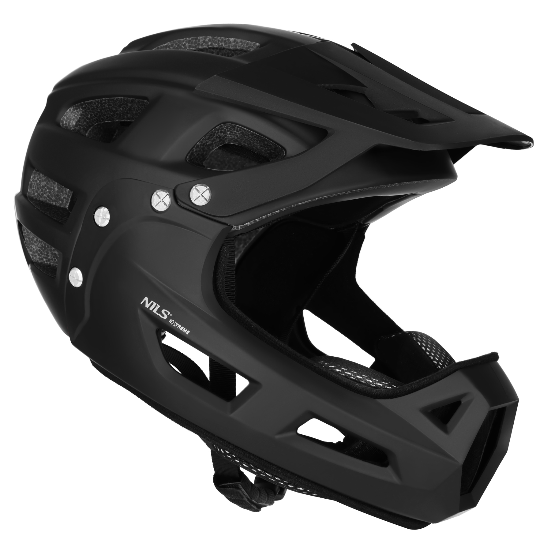Full face přilba NILS Extreme MTW101 s odnímatelným chráničem brady černá L(58-61cm)