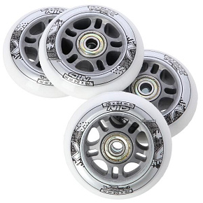 Sestava bílých PU koleček 76x24 + ložiska ABEC7 NILS EXTREME