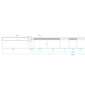 Olympijská osa HMS PREMIUM GO700 220 cm x 50 mm