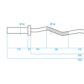 Lomená olympijská osa HMS PREMIUM GOL160 120 cm x 50 mm