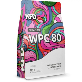 80% WPC protein KFD Regular WPC 80 750 g s příchutí banán-jahoda