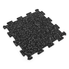 Gumová puzzle podlaha (střed) SF1050 - 47,8 x 47,8 x 0,8 cm, černo-bílá