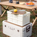 Skládací přepravka NILS Camp NCB4007 s dřevěným víkem 2v1 9L bílá