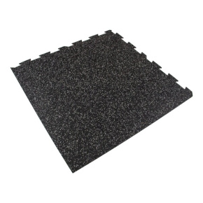 Černo-šedá gumová modulová puzzle dlažba (roh) SF1050 - 100 x 100 x 1,6 cm