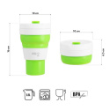 Skládací silikonový hrnek NILS Camp NC4103 600ml světle zelený