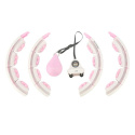 Sada masážní hula hoop HMS HHW06 růžová se závažím a počítadlem a zeštíhlujícího pásu BR163 plus size