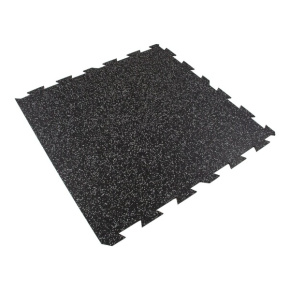 Černo-šedá gumová modulová puzzle dlažba (okraj) SF1050 - 100 x 100 x 1,6 cm