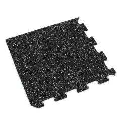 Gumová puzzle podlaha (roh) SF1050 - 95,6 x 95,6 x 0,8 cm, černo-bílá