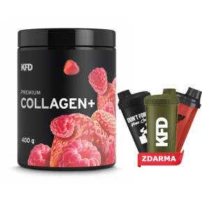 KFD Premium Collagen+ 400 g s příchutí jahod a malin + šejkr ZDARMA