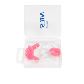 Sada silikonových špuntů do uší a ucpávky nosu NILS Aqua NQAW30 růžová