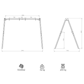 Konstrukce pro zahradní houpačku MARBO MO-002