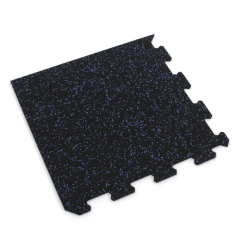 Gumová puzzle podlaha (roh) SF1050 - 47,8 x 47,8 x 0,8 cm, černo-modrá