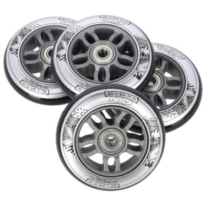 Sestava černých PU koleček 90x24 + ložiska ABEC9 Sestava černých PU koleček 90x24 + ložiska ABEC9