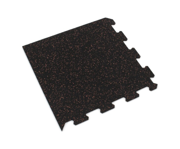 Gumová puzzle podlaha (roh) SF1050 - 47,8 x 47,8 x 0,8 cm, černo-červená