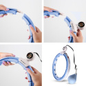 Sada masážní hula hoop HMS HHM15 modrá se závažím, magnety a počítadlem a zeštíhlujícího pásu BR163 PLUS SIZE