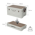 Skládací box NILS Camp NCB4002 2v1 s víkem a dřevěnou deskou 32L béžový