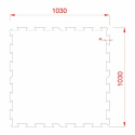 Černo-šedá gumová modulová puzzle dlažba (střed) SF1050 - 100 x 100 x 1,6 cm