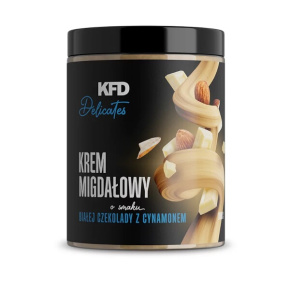 Mandlové máslo KFD Mr. Masel 1 kg s příchutí bílé čokolády a skořice po expiraci Mandlové máslo KFD Mr. Masel 1 kg s příchutí bílé čokolády a skořice po expiraci