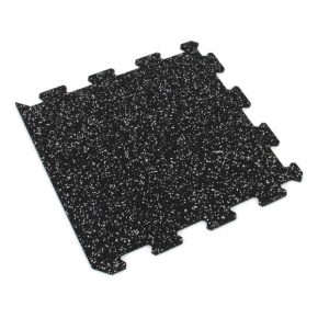 Gumová puzzle podlaha (okraj) SF1050 - 95,6 x 95,6 x 0,8 cm, černo-bílá