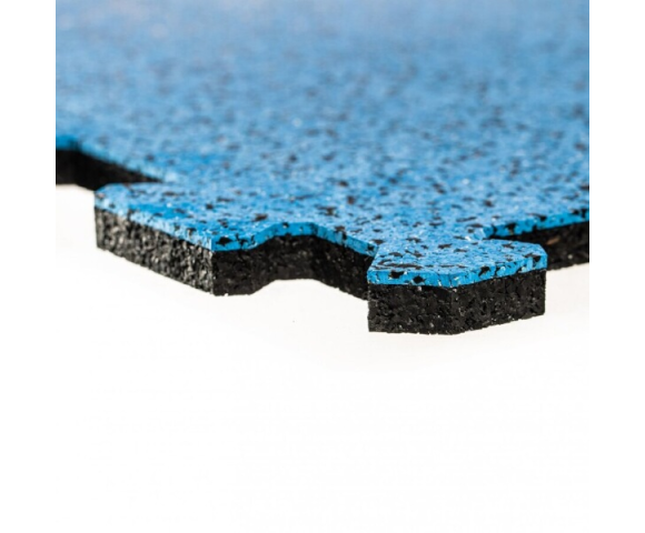 Gumová puzzle podlaha (roh) Sandwich - 47,8 x 47,8 x 1 cm, modro-černá
