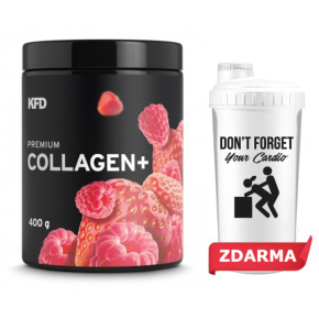 KFD Premium Collagen+ 400 g s příchutí jahod a malin + šejkr ZDARMA