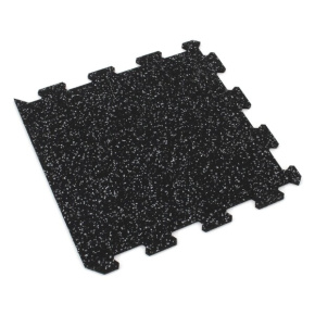 Gumová puzzle podlaha (okraj) SF1050 - 95,6 x 95,6 x 1,6 cm, šedo-černá