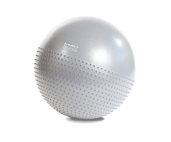 Masážní gymnastický míč HMS YB03 65 cm světle šedý