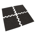 Gumová puzzle podlaha (roh) SF1050 - 47,8 x 47,8 x 0,8 cm, černo-červená