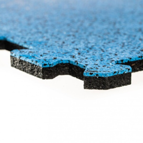 Gumová puzzle podlaha (roh) Sandwich - 95,6 x 95,6 x 1 cm, modro-černá